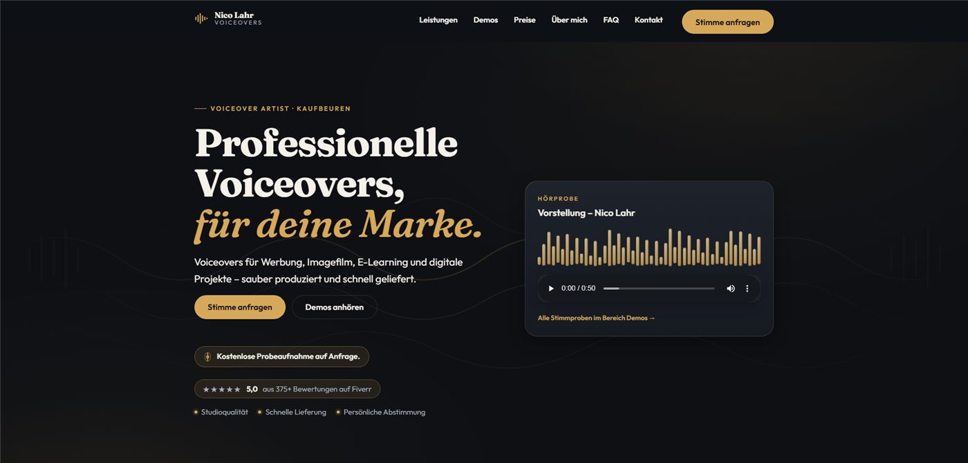 Website-Vorschau: Nico Lahr Voiceovers