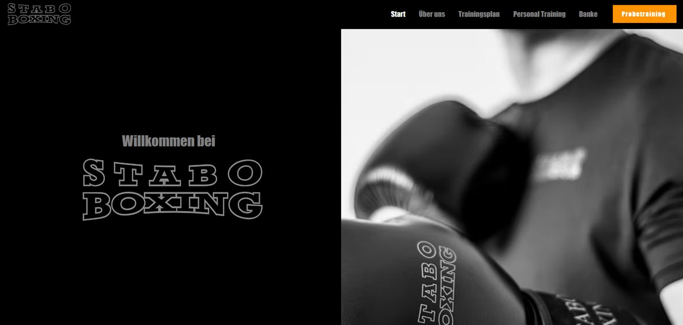 STABO BOXING, Website vor der Überarbeitung