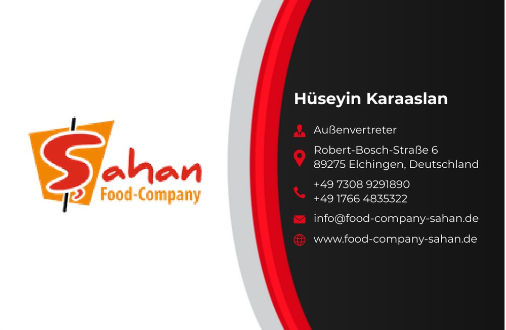 Visitenkarte Sahan Food Company